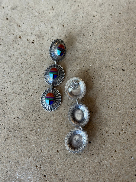 Vintage Sterling Silver Gemstone Earrings