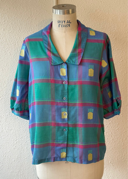 Vintage Pineapple Button Up