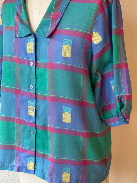 Vintage Pineapple Button Up