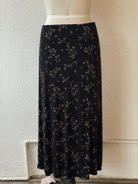 Vintage Floral Button Skirt