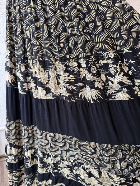 Vintage Multi Print Maxi Skirt