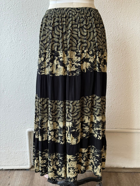 Vintage Multi Print Maxi Skirt