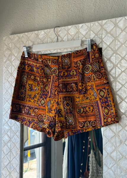 Vintage Printed Mini Shorts