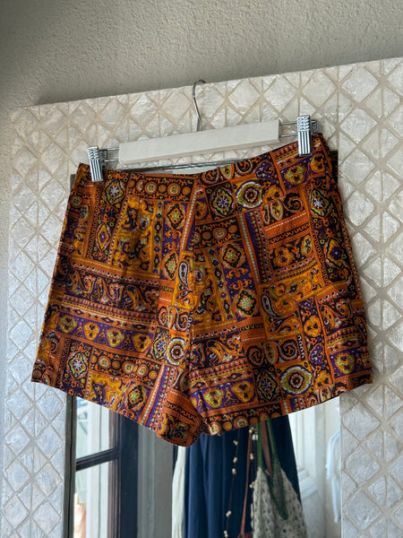 Vintage Printed Mini Shorts