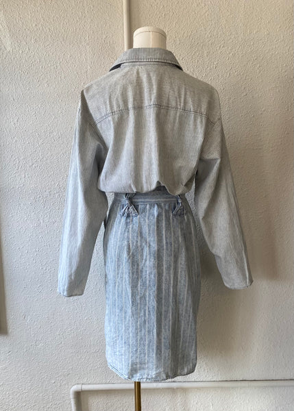 Vintage Striped Denim Dress