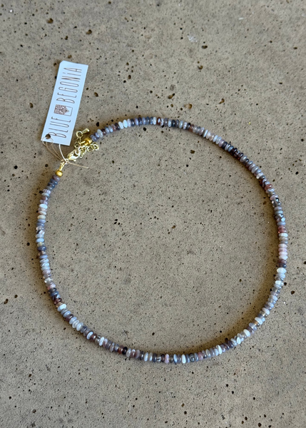 Agate Beaded Necklace - 4mm
