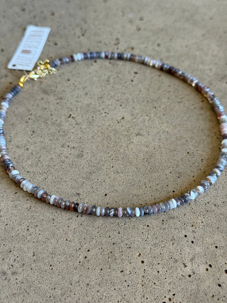 Agate Beaded Necklace - 4mm