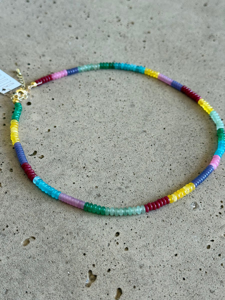 Mixed Gemstone Beaded Necklace