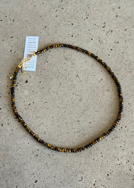 Tiger's Eye Beaded Necklace - 4mm
