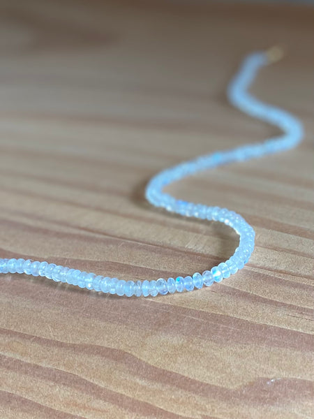 Moonstone Beaded Necklace - 4mm