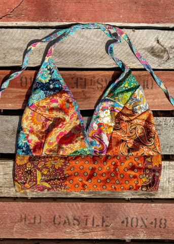 Recycled Patchwork Silk Halter