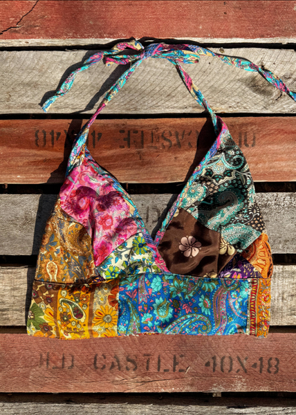 Recycled Patchwork Silk Halter