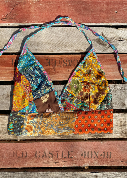 Recycled Patchwork Silk Halter