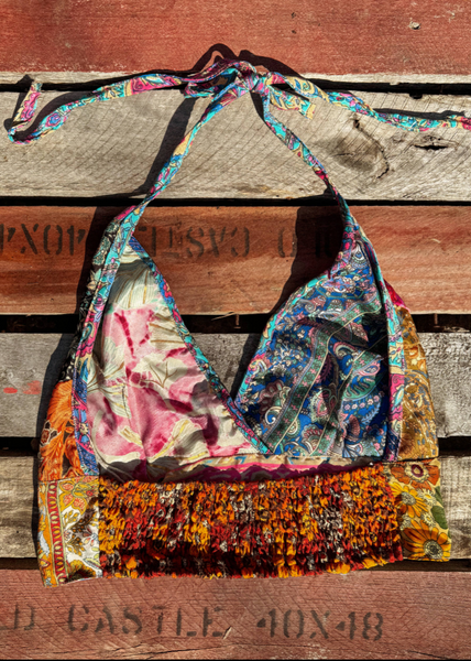 Recycled Patchwork Silk Halter