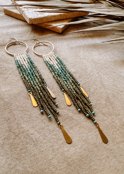 Orbit Beaded Earrings - Turquoise