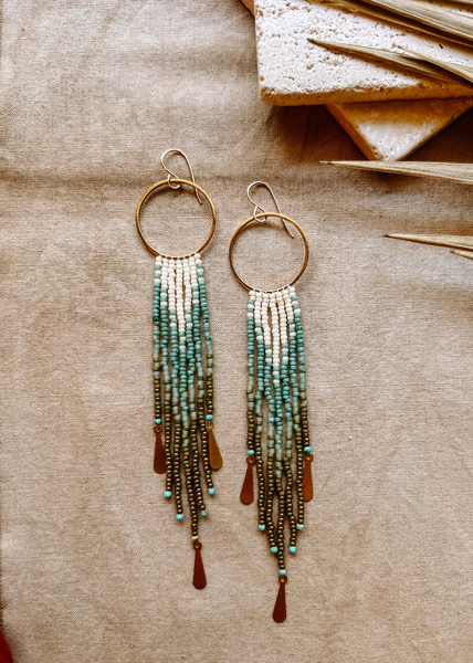 Orbit Beaded Earrings - Turquoise