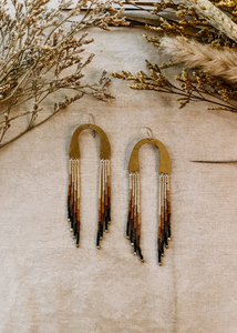 Archway Beaded Earrings - Brown