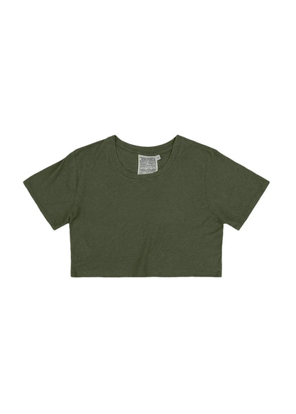 Super Cropped Lorel Tee - Olive Green