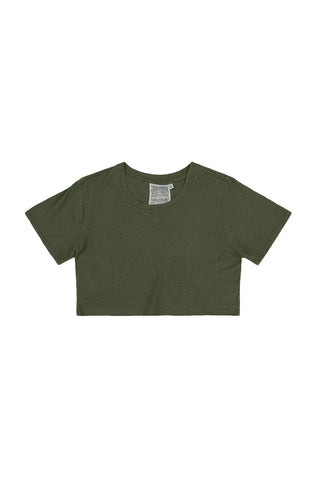 Super Cropped Lorel Tee - Olive Green