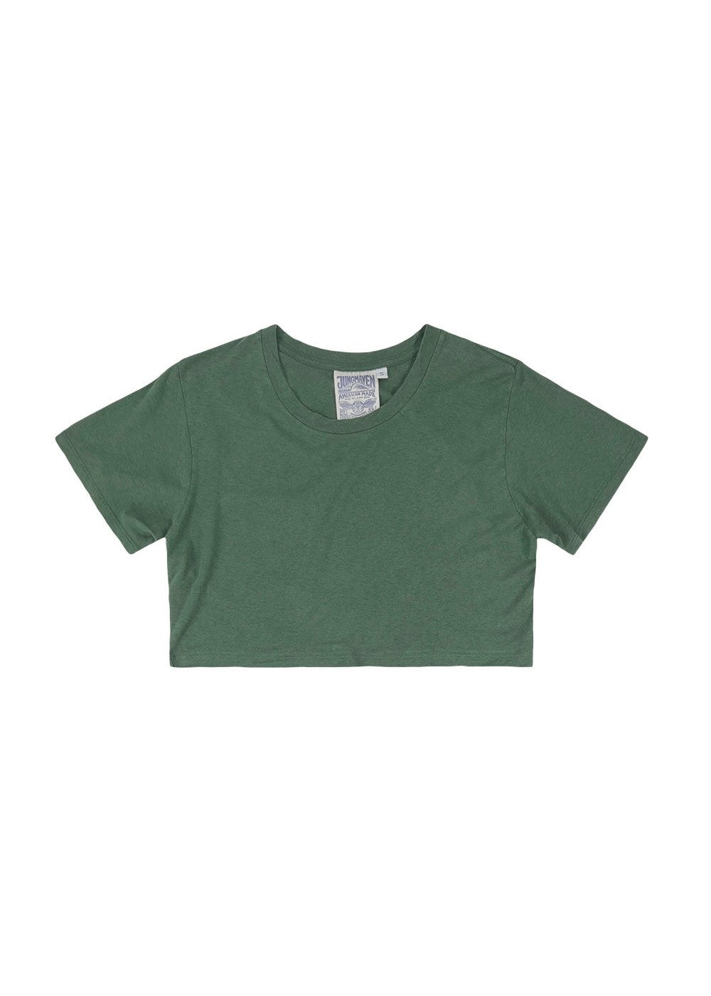 Super Cropped Lorel Tee - Hunter Green