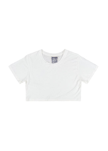 Super Cropped Lorel Tee - Washed White