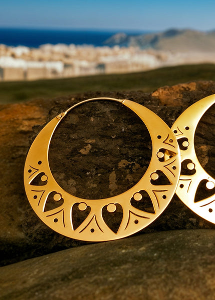 Tribal Moon Earring - Large