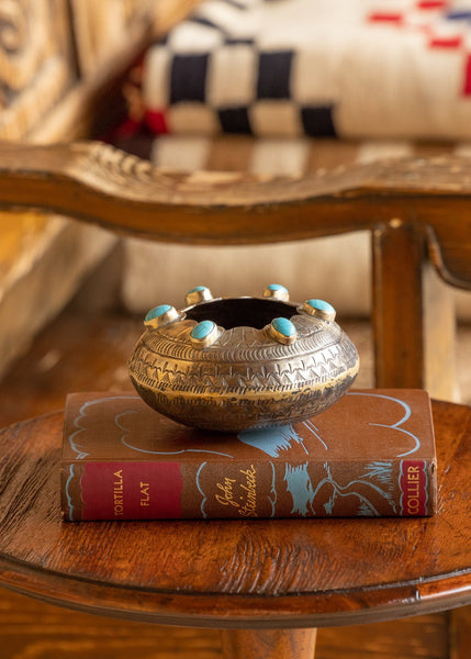 Silver & Turquoise Scalloped Pot