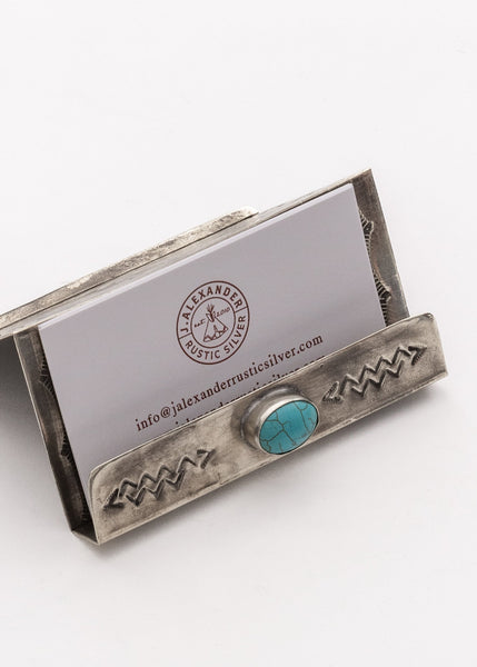 Silver & Turquoise Card Holder