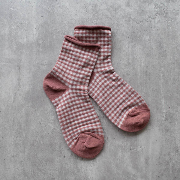 Tiepology - Picnic Mid Crew Socks: Navy