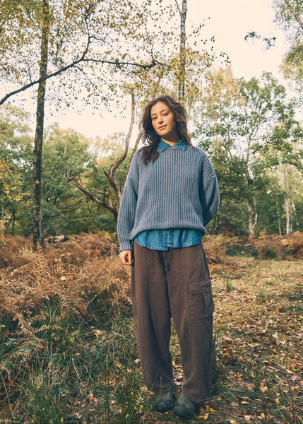 Chunky Knit Sweater - Cornflower Blue
