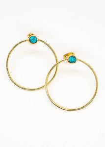 Full Circle Stud Earring - Turquoise