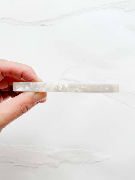 Tiepology - Classic Slim Cellulose Acetate Hair Barrette: Wood