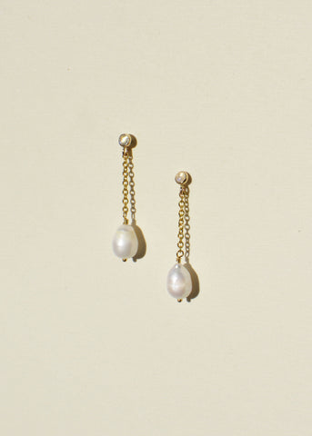 Moonstone Pearl Drop Earrings