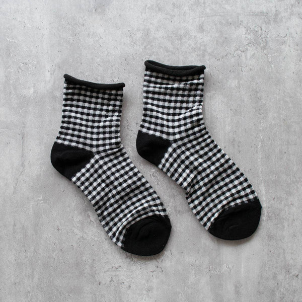 Tiepology - Picnic Mid Crew Socks: Navy