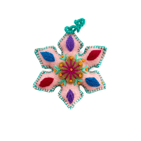 Pointed Snowflake Embroidered  Ornament
