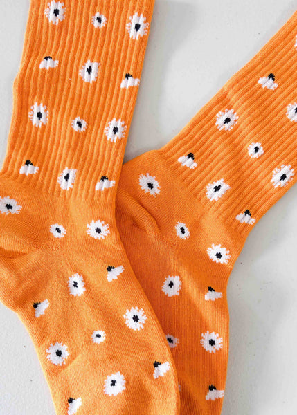 Tiepology - Daisy Dot Crew Socks: Navy