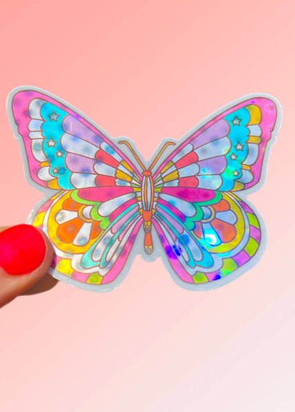 Butterfly Hologram Shimmer Sticker