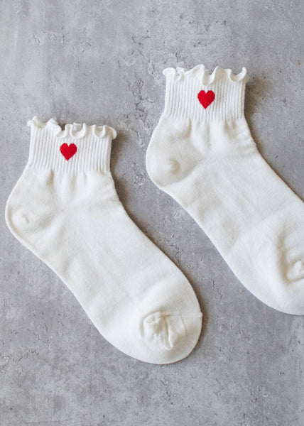 Red Heart Socks - White
