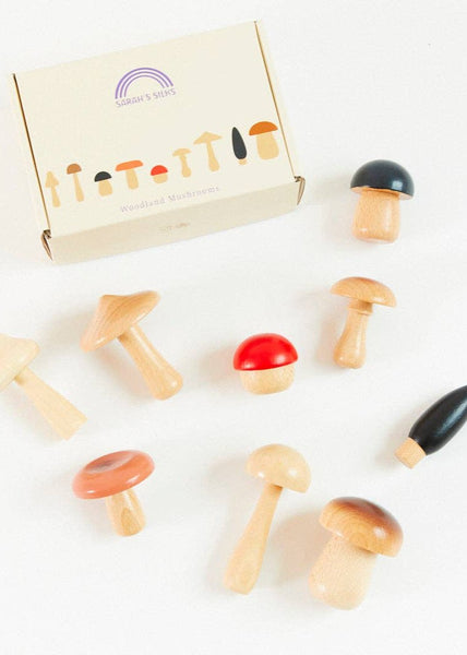 Wooden Mushroom Set