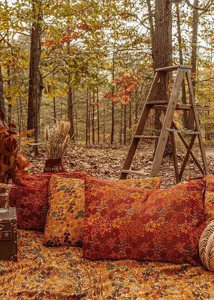 Silk Pillow Case - White Orange