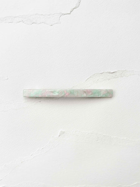 Tiepology - Classic Slim Cellulose Acetate Hair Barrette: Wood