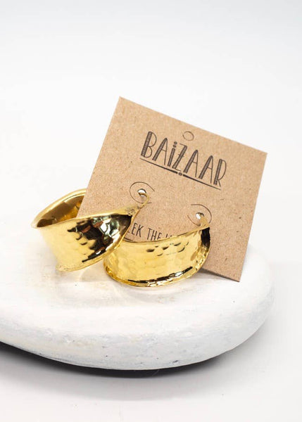Brass Thick Hammered Hoop
