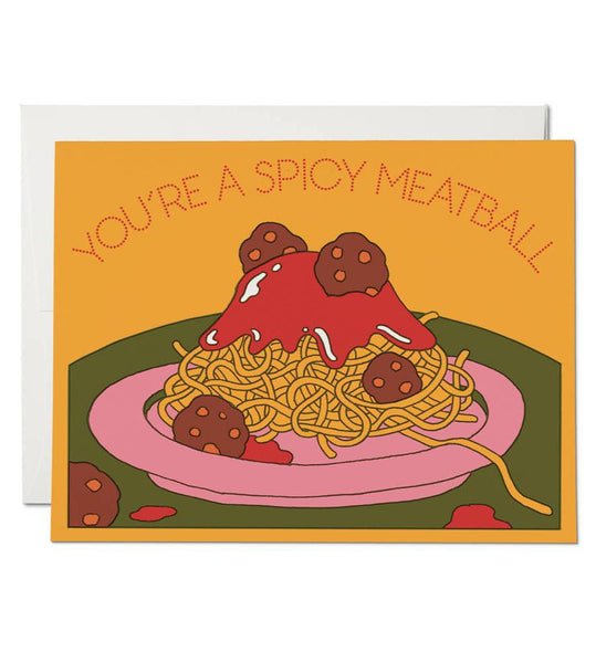 Spicy Meatball Greeting Card