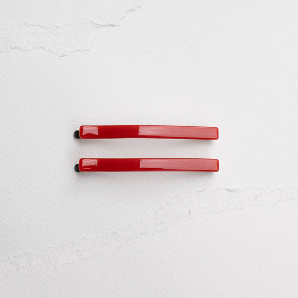Tiepology - Eco Simple Hair Bobby Pin Set: Red