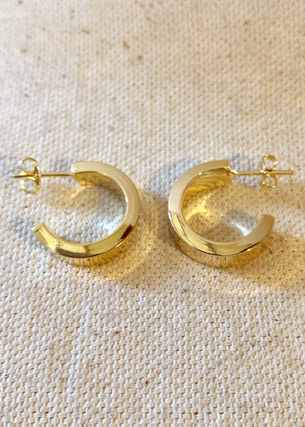 Small Flat Half Hoop Earrings