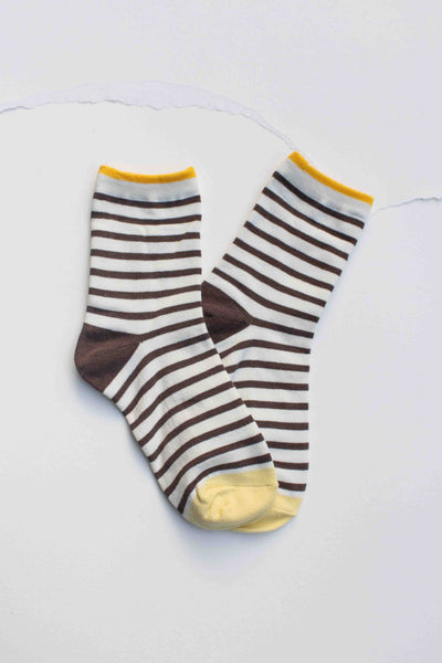 Tiepology - Classic Stripe Cotton Socks: Yellow