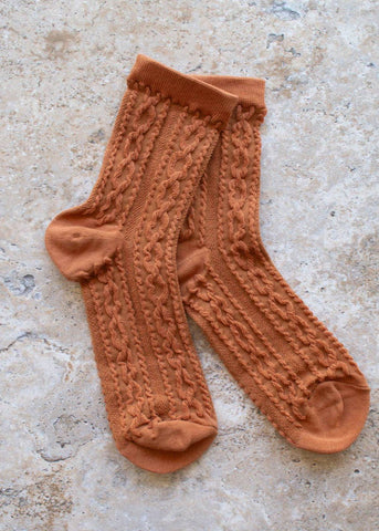 Noble Twist Socks - Rust