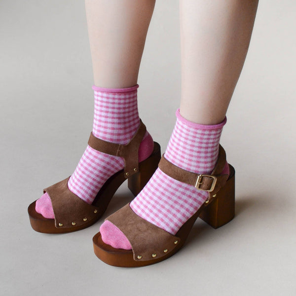Tiepology - Picnic Mid Crew Socks: Navy
