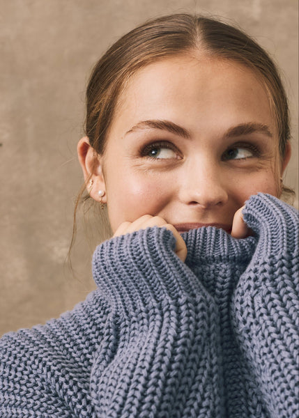Chunky Knit Sweater - Cornflower Blue