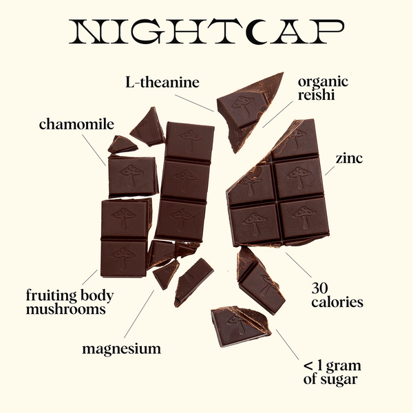 Nightcap — mushroom chocolate supplement for deep sleep